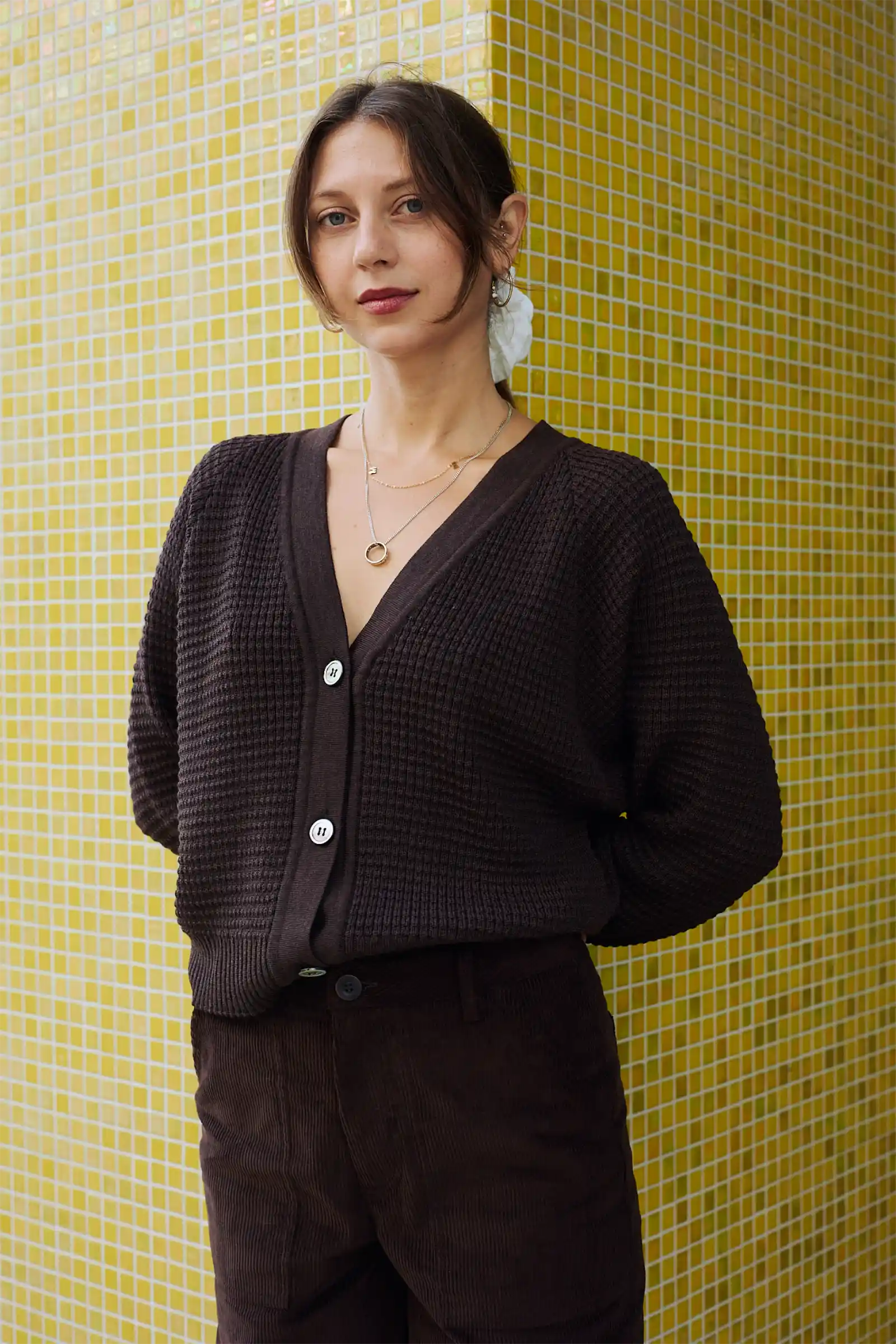 Merino Cardigan Knit | Chocolate - Barbeachs