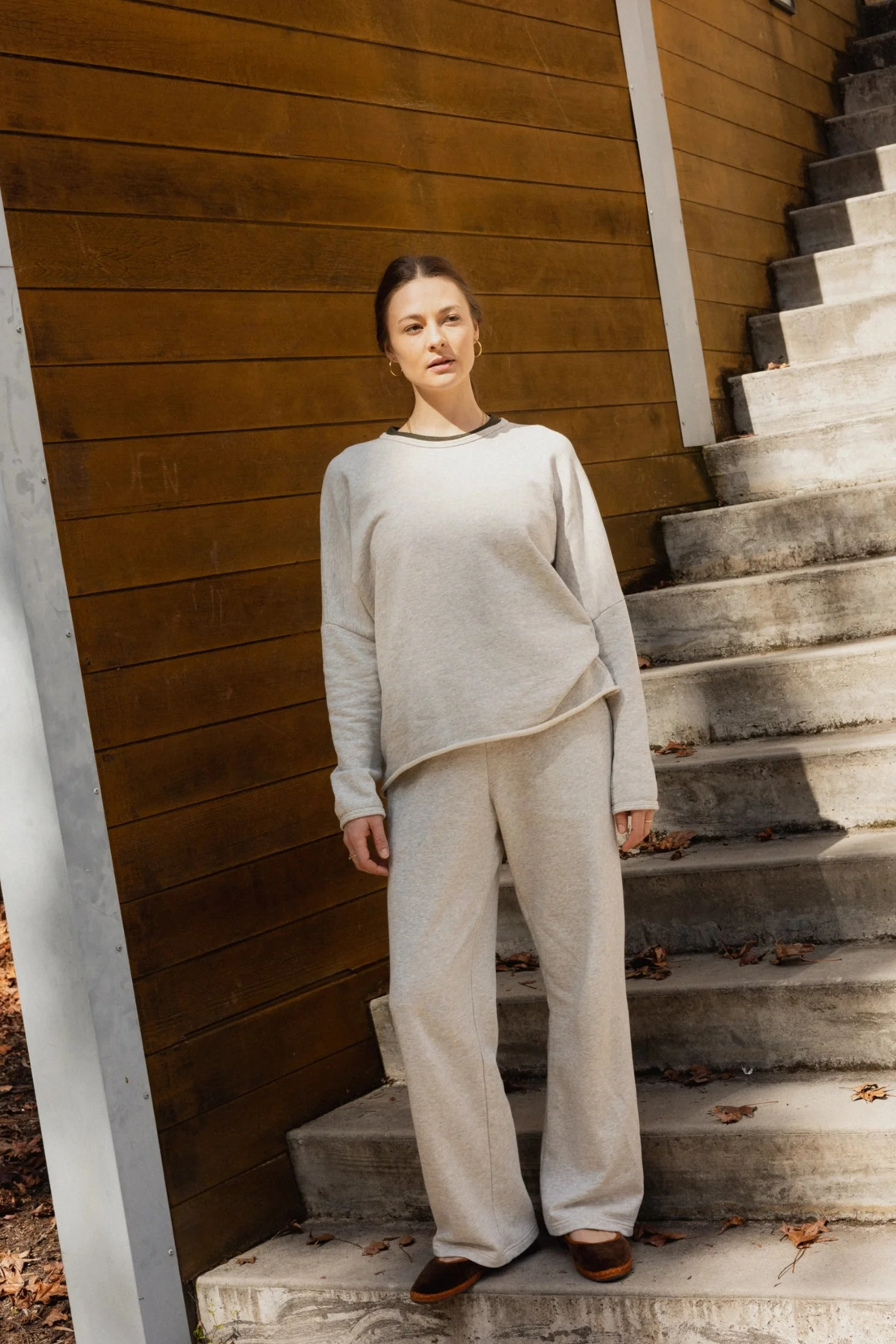 Organic Cotton Fleece Track Pant | Grey Marl - Barbeachs