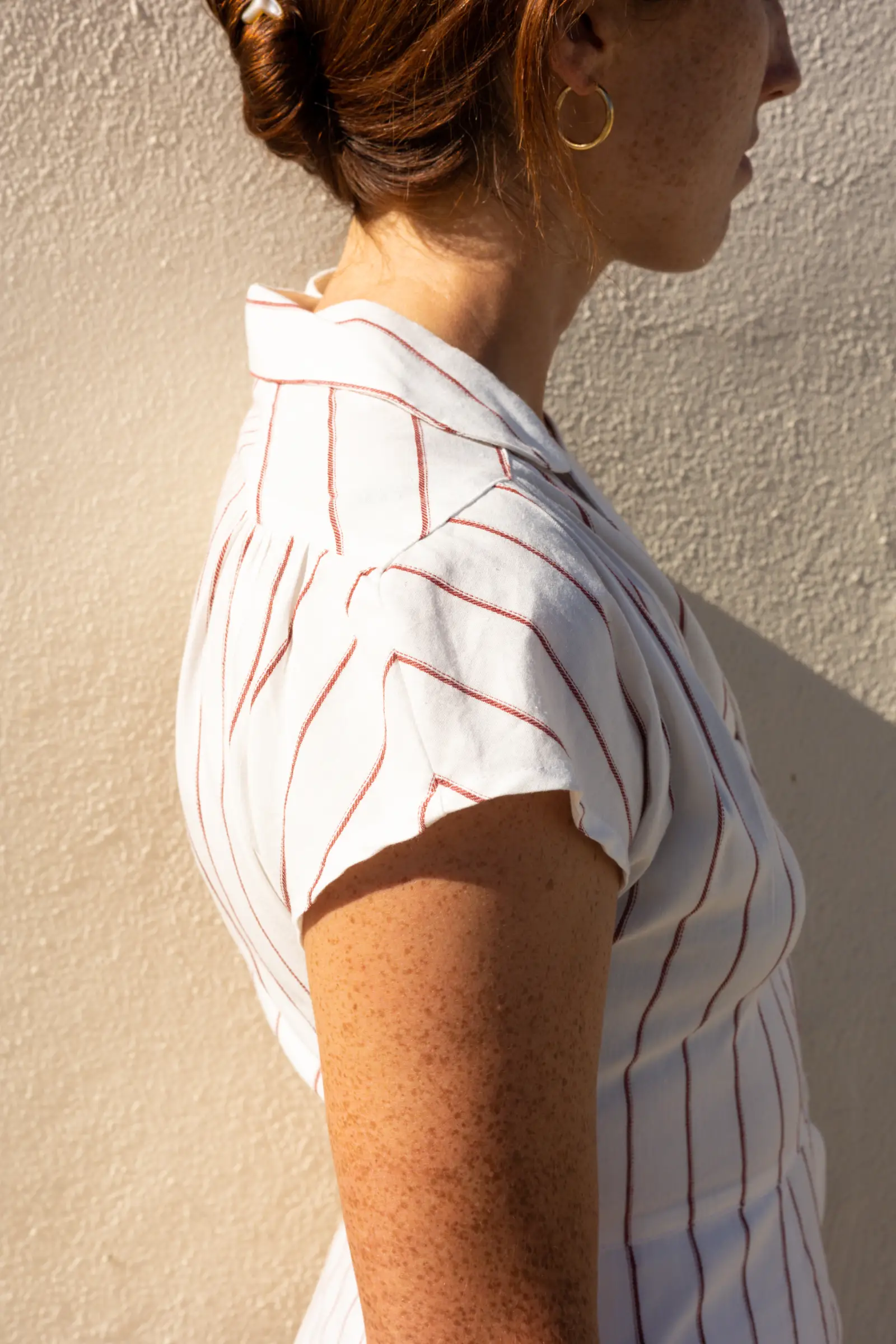 Every Day Dress | White Terracotta Stripe - Barbeachs
