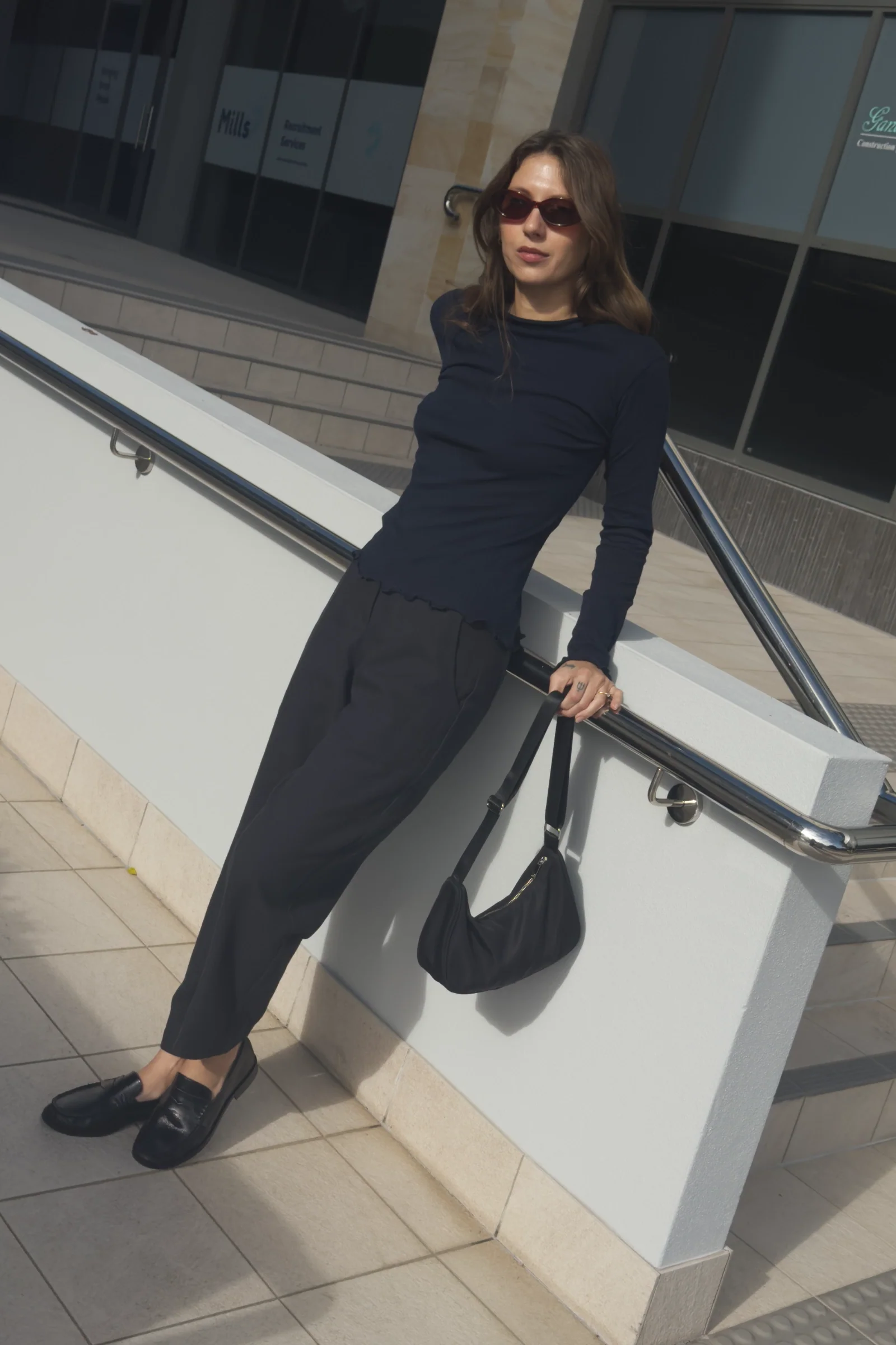 Linen Barrel Leg Pant | Black - Barbeachs