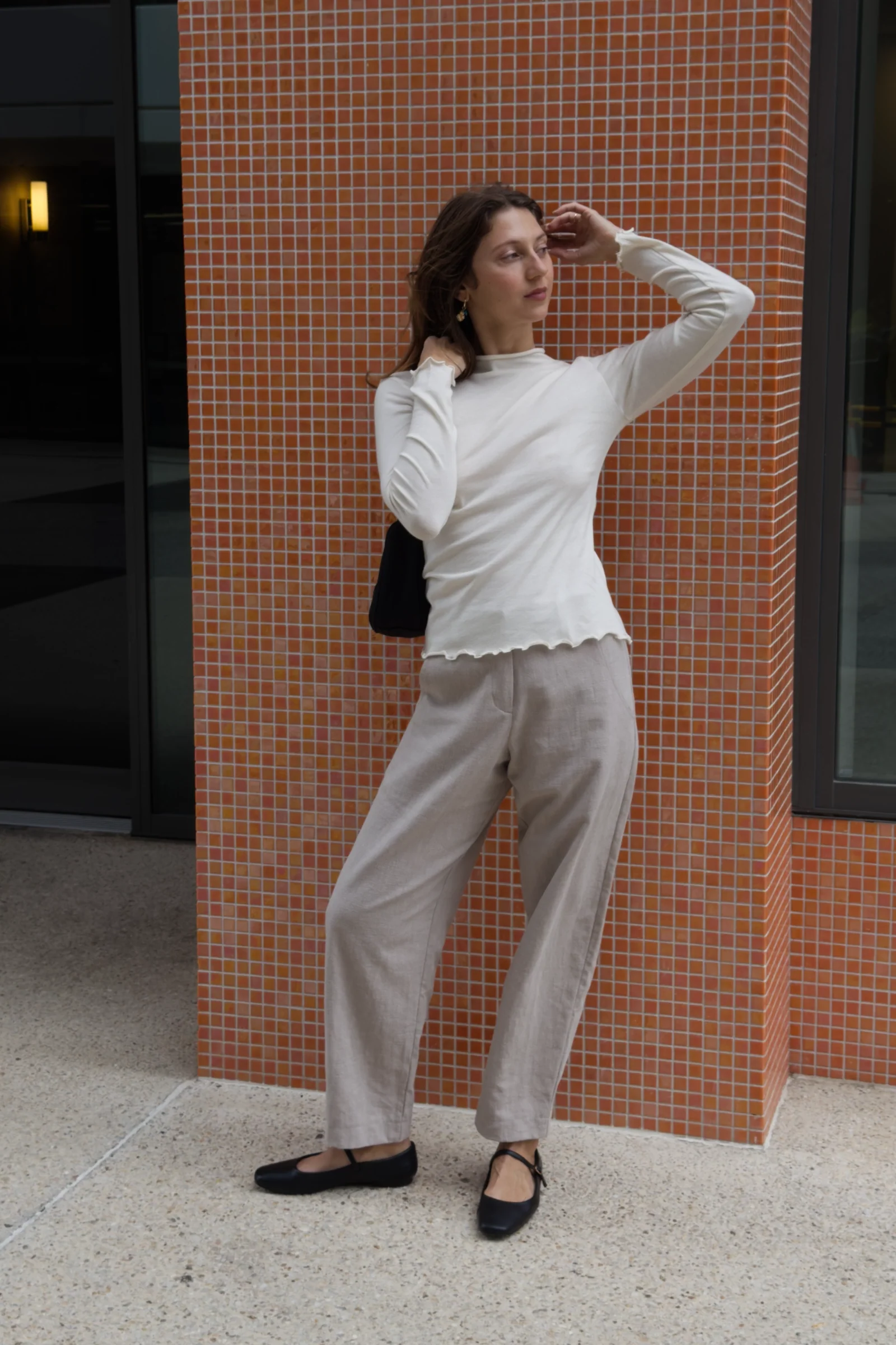 Organic Cotton Long Sleeve Tee | Cream - Barbeachs