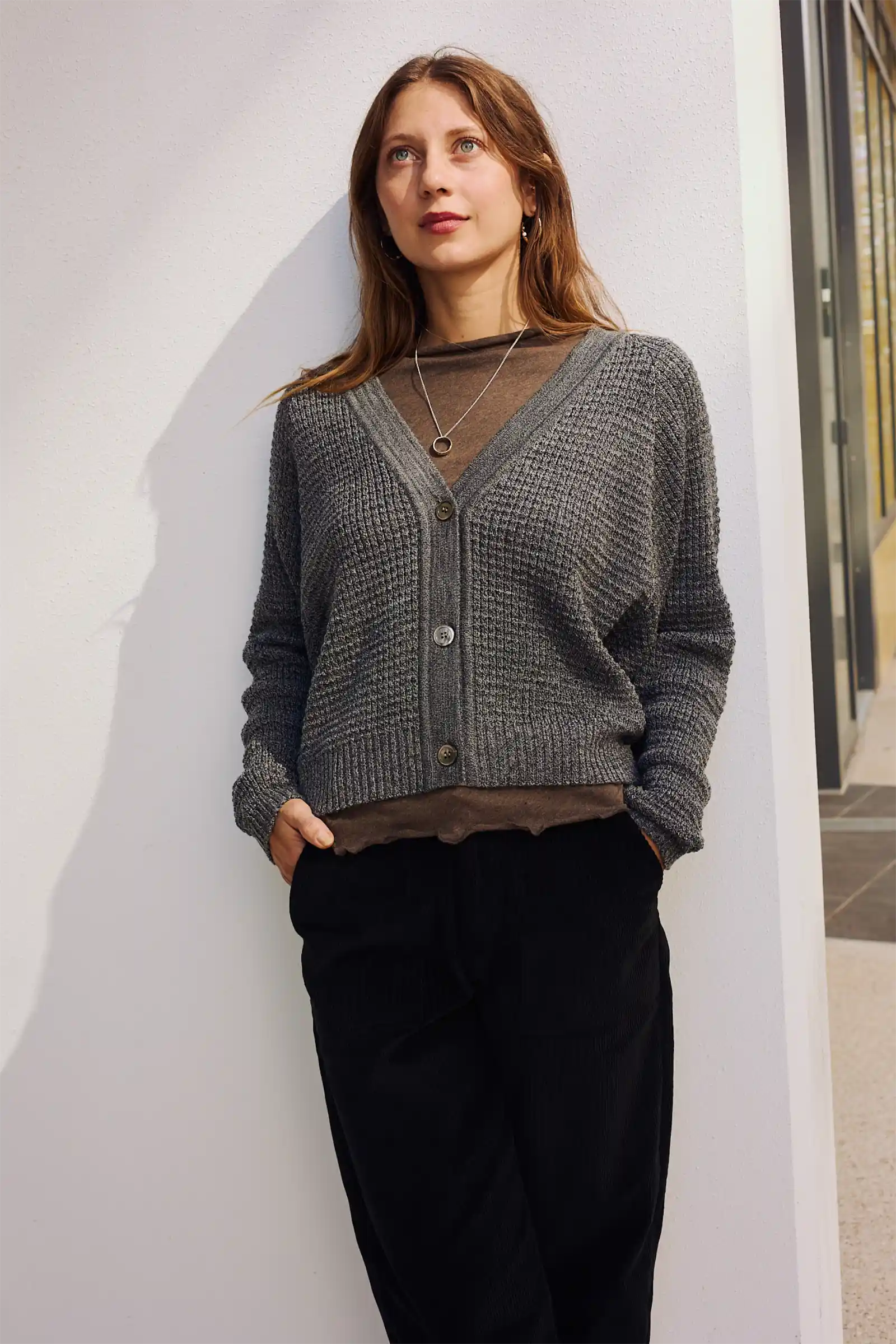 Merino Cardigan Knit | Speckled Grey - Barbeachs