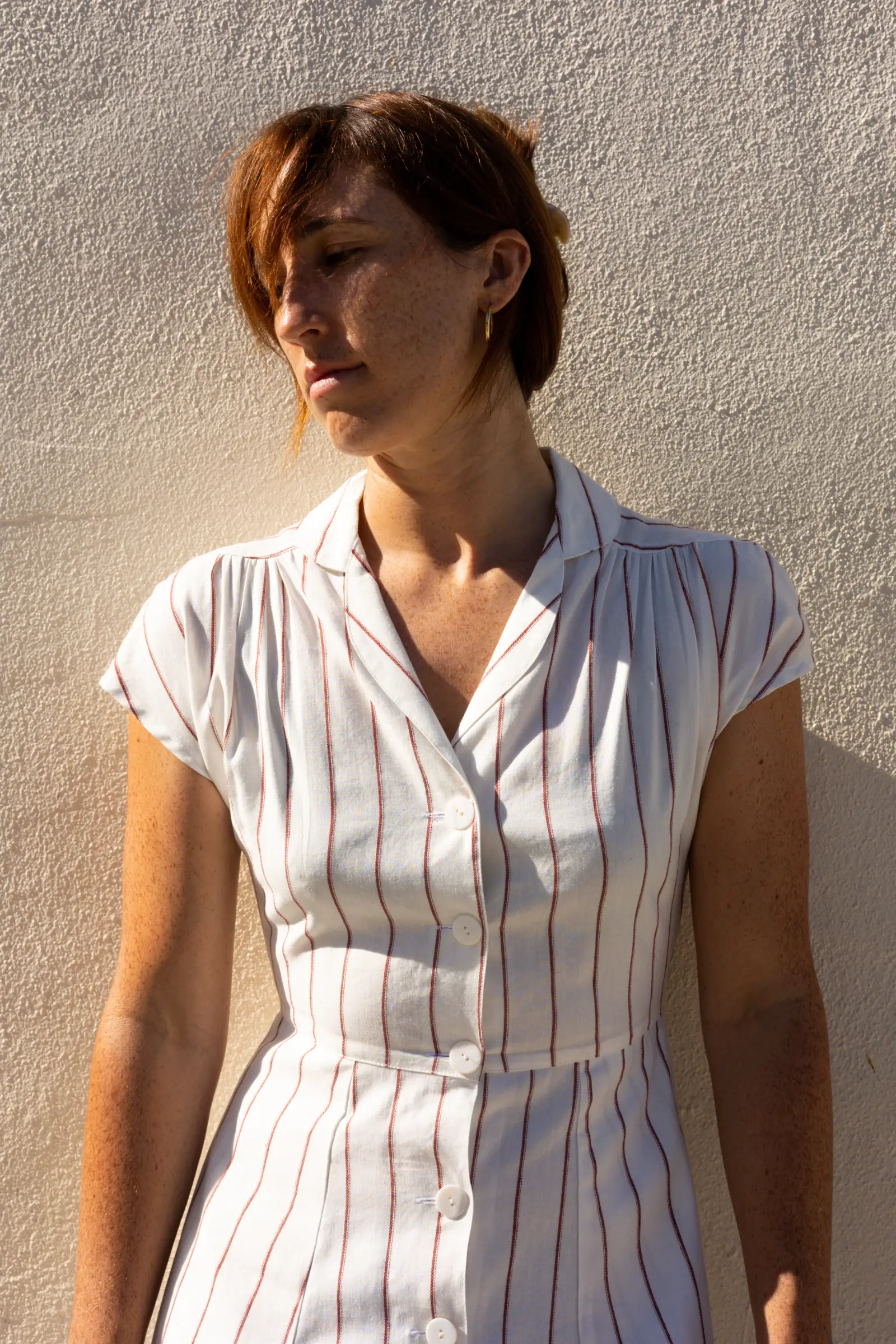 Every Day Dress | White Terracotta Stripe - Barbeachs