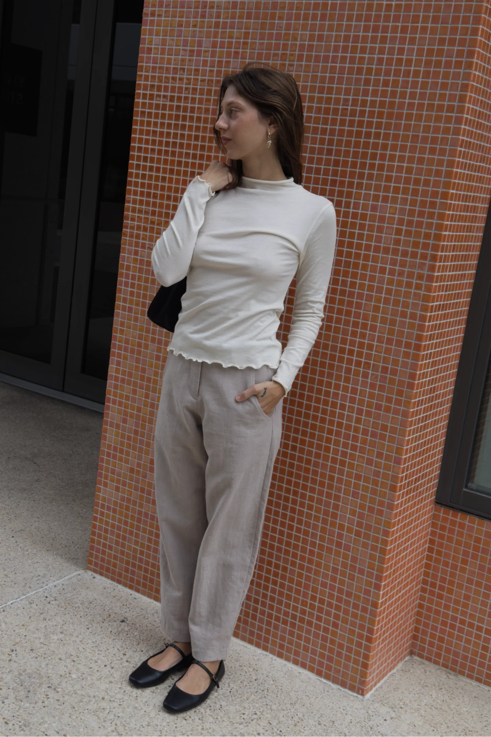 Organic Cotton Long Sleeve Tee | Cream - Barbeachs