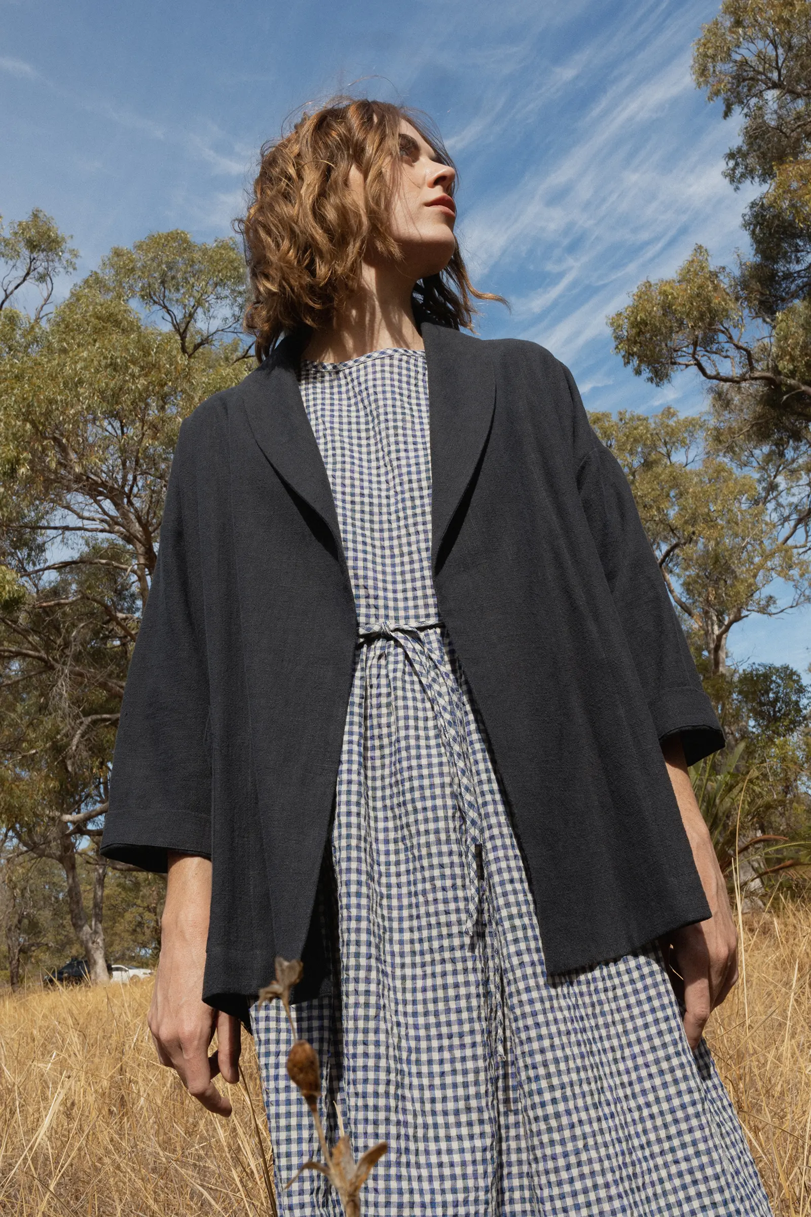 Gather Dress | Royal Blue Gingham - Barbeachs