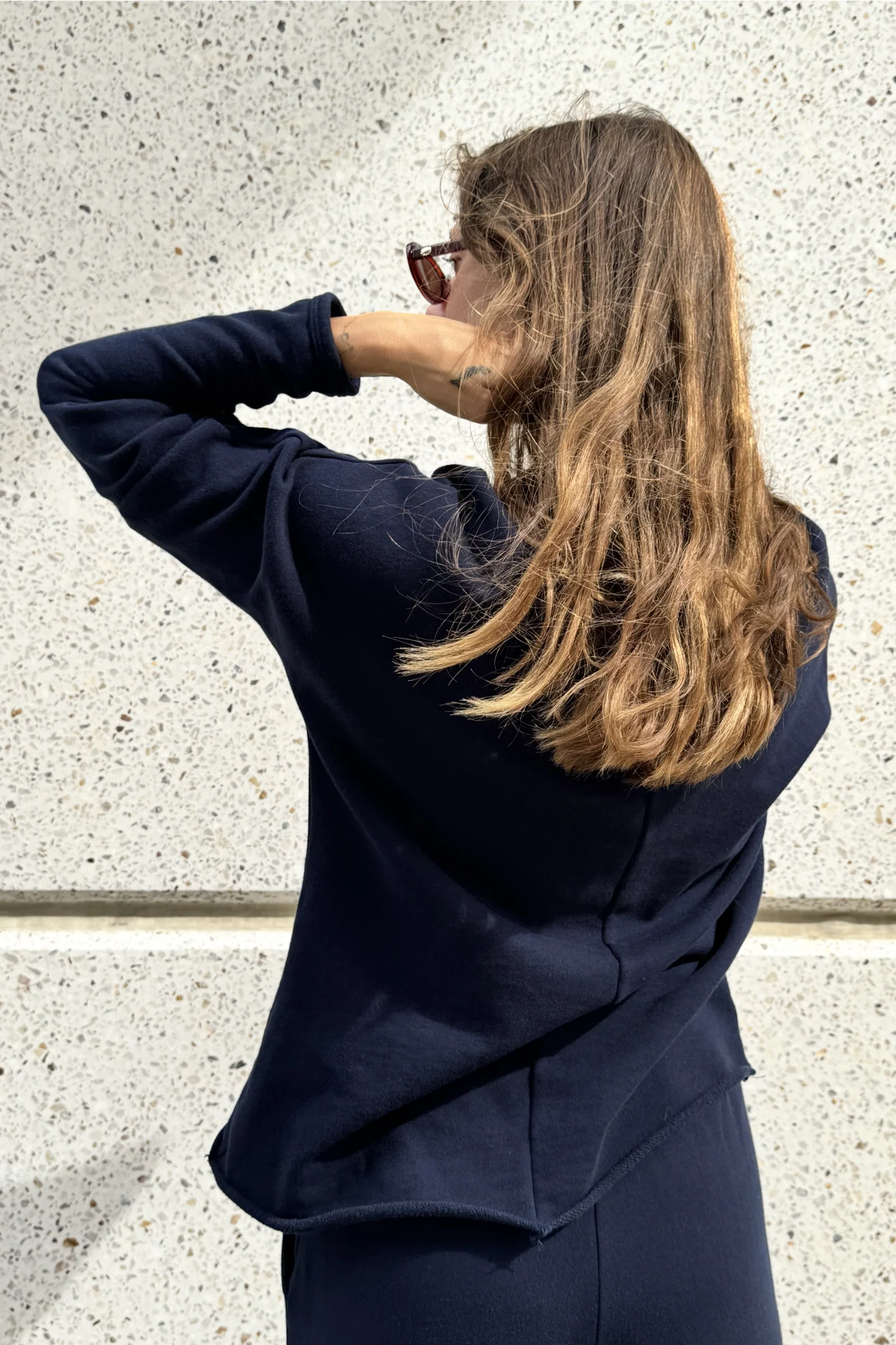 Organic Cotton Fleece Sweatshirt | Navy - Barbeachs