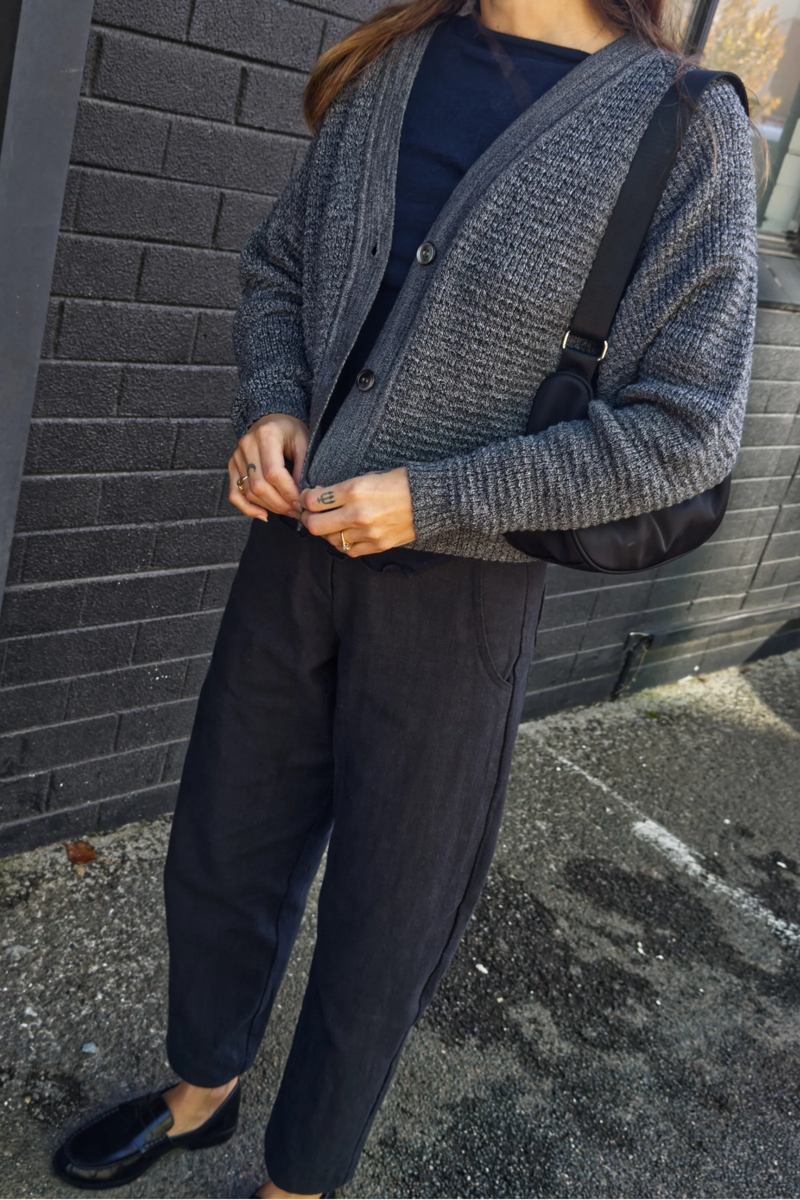 Merino Cardigan Knit | Speckled Grey - Barbeachs