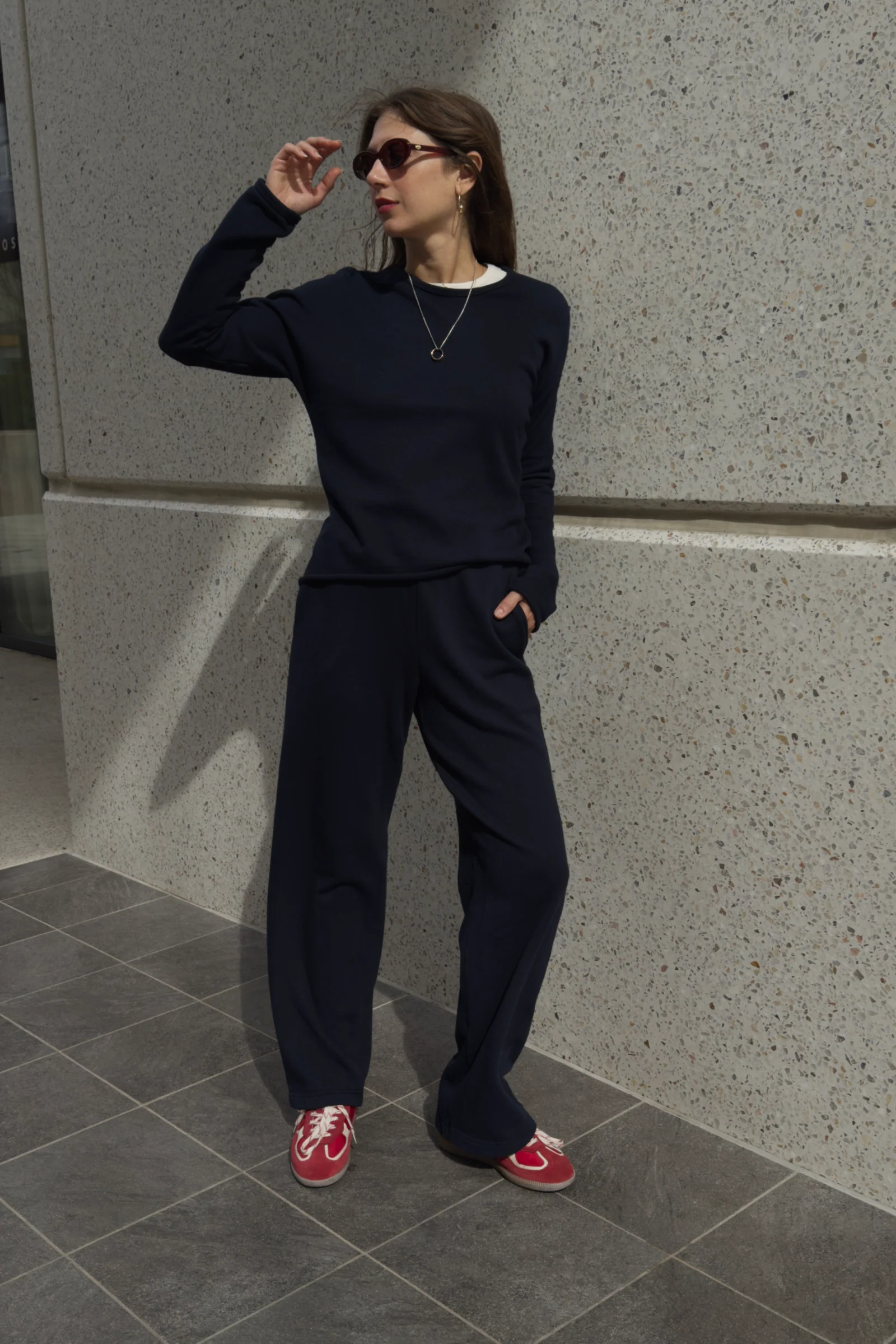 Organic Cotton Fleece Sweatshirt | Navy - Barbeachs