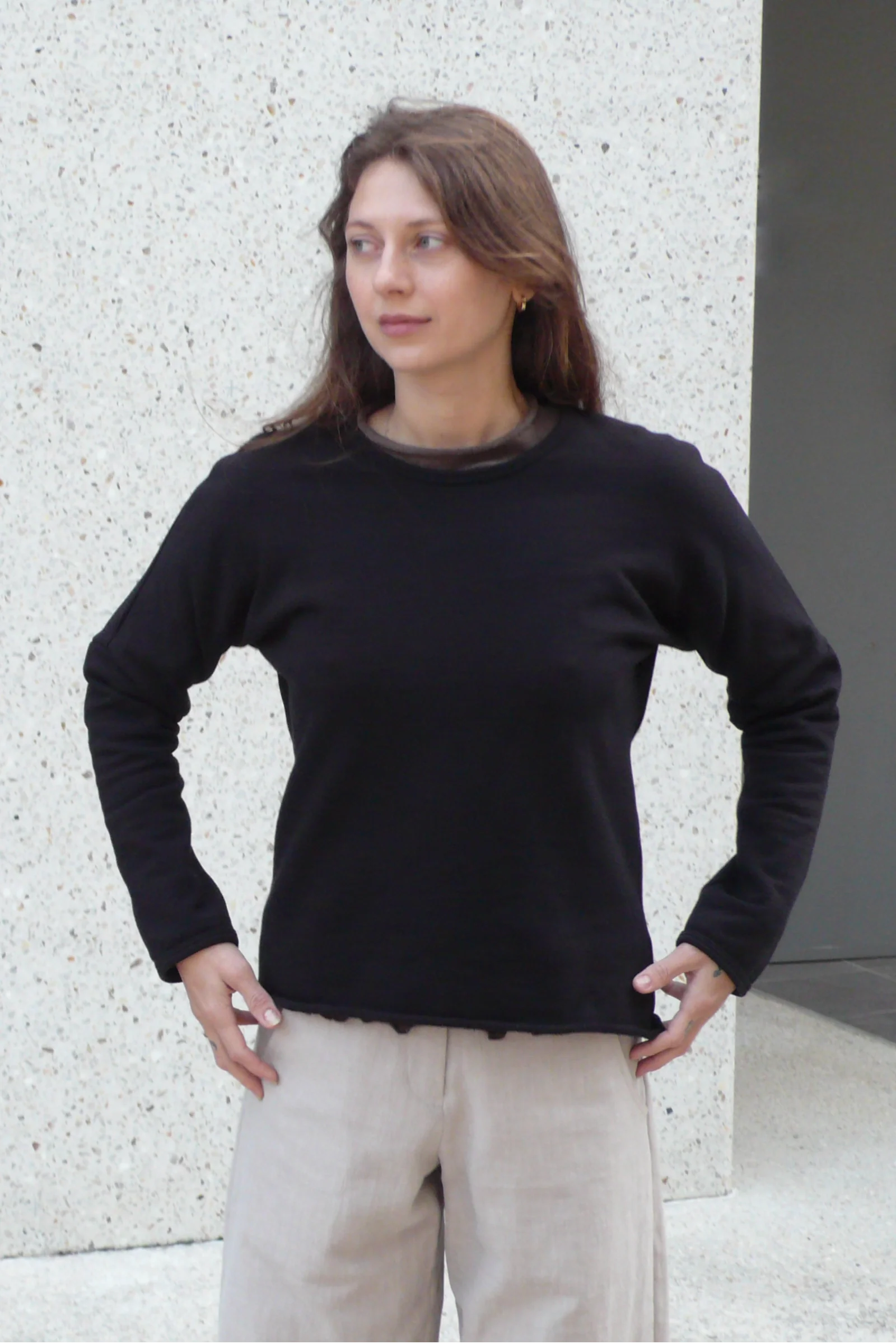 Organic Cotton Fleece Sweatshirt | Black - Barbeachs