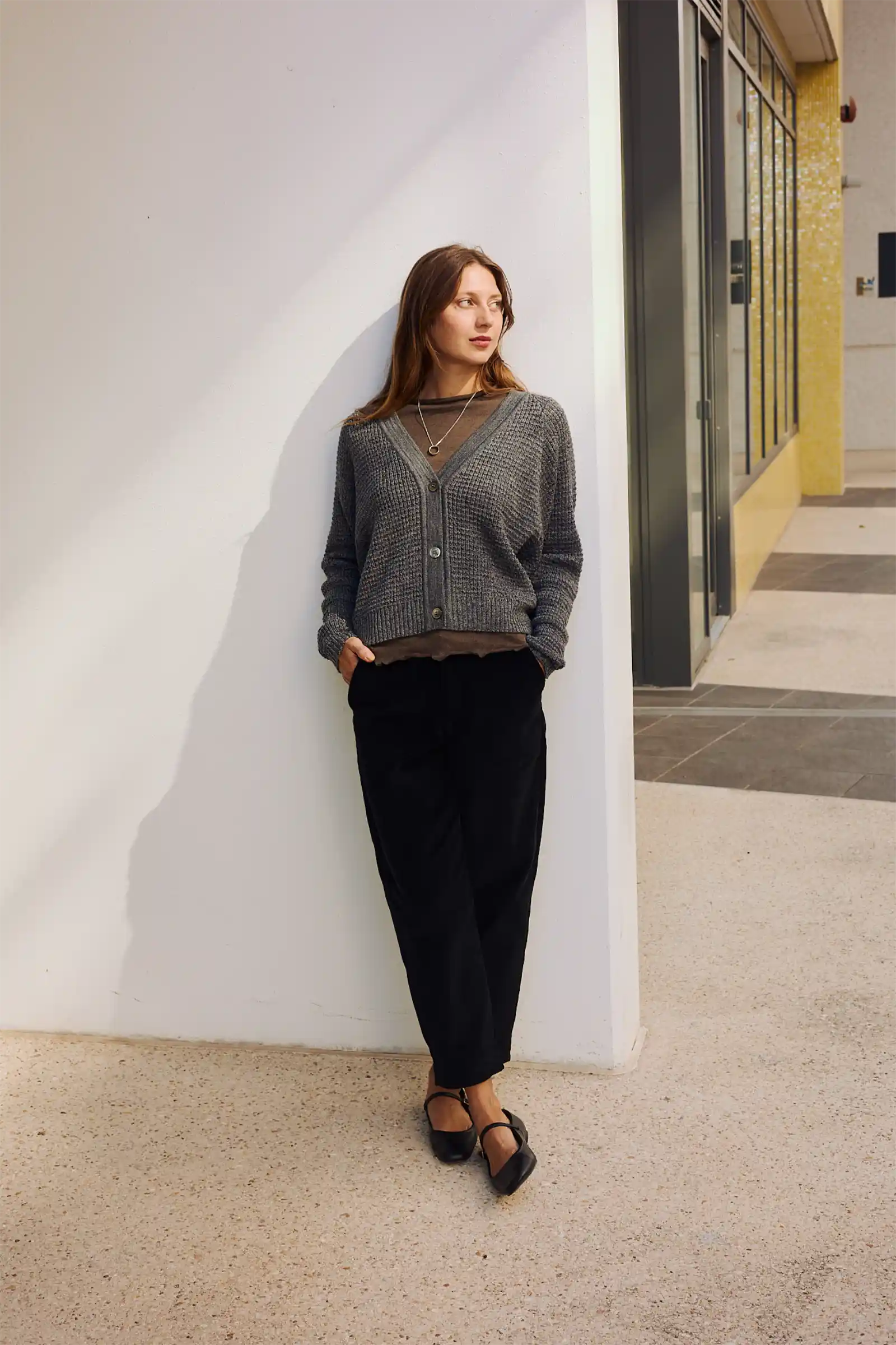 Merino Cardigan Knit | Speckled Grey - Barbeachs